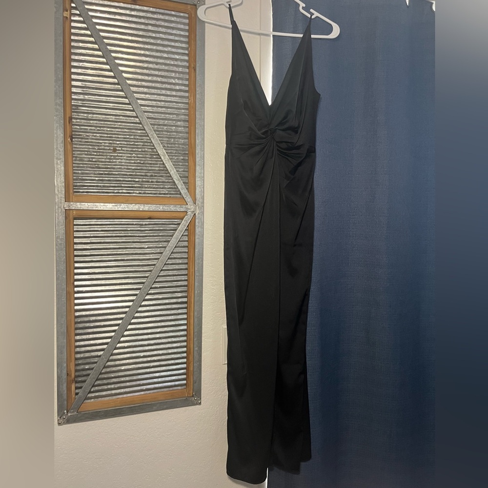 Silky black maxi dress